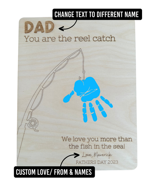 Fathers Day Fishing Handprint Board