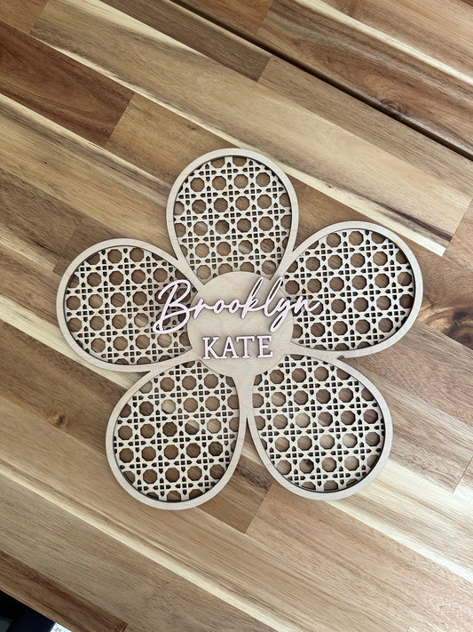 Boho flower name decoration