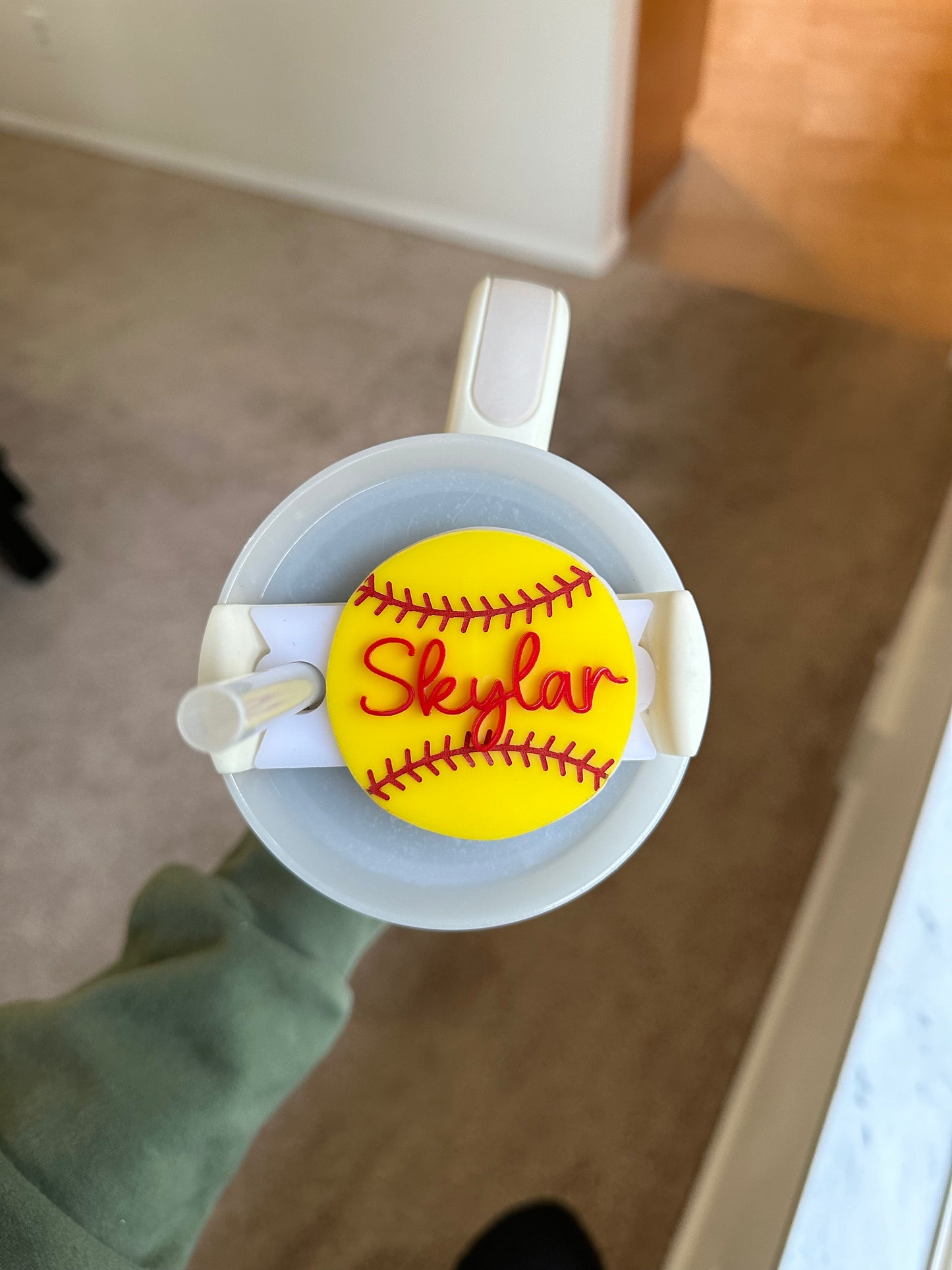 Softball Stanley Tumbler Plate