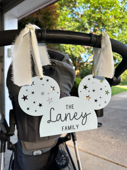 Disney Mickey Mouse Ears Stroller Sign