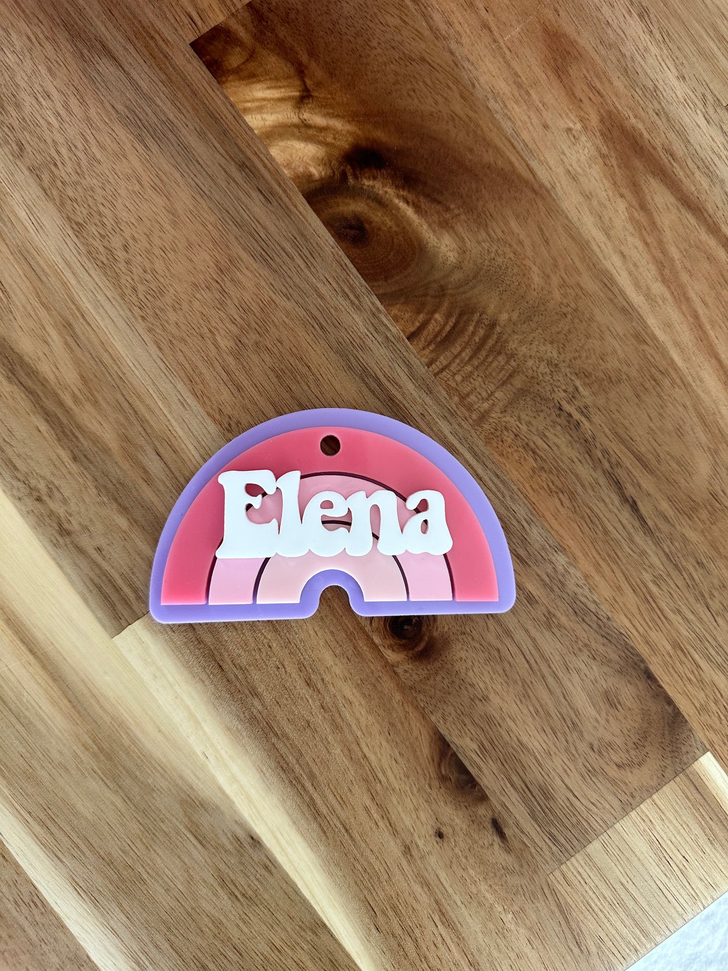 Rainbow Keychain 3D KeyChain Acrylic Name Tag