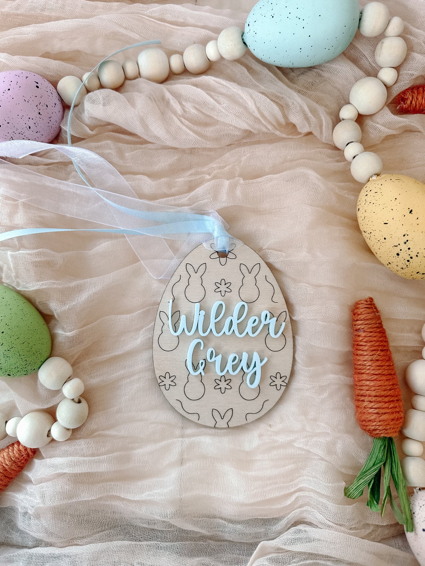 Engraved Easter Egg Basket Tag