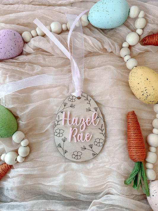 Engraved Easter Egg Basket Tag