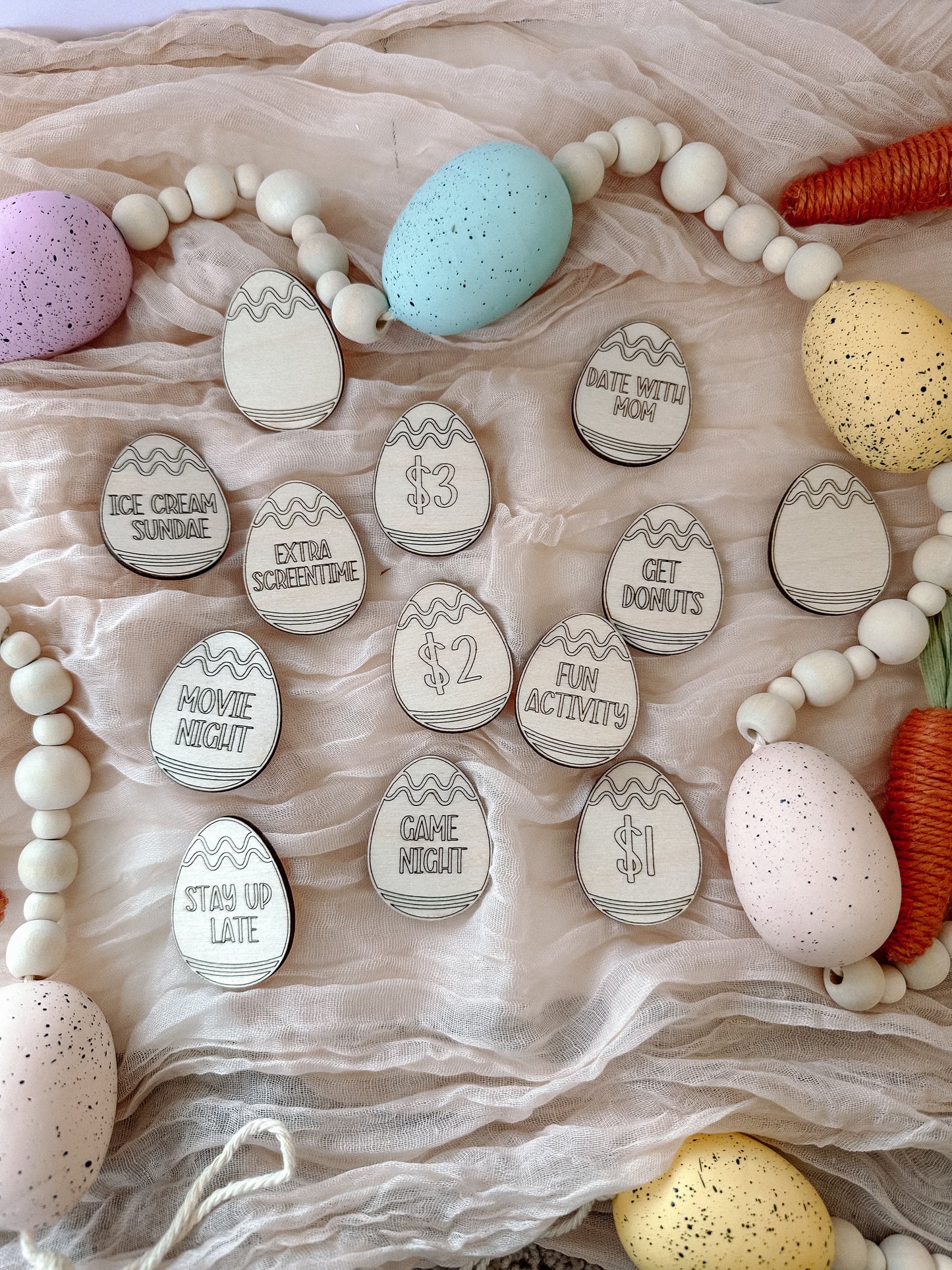 Custom Easter Egg Basket Tokens