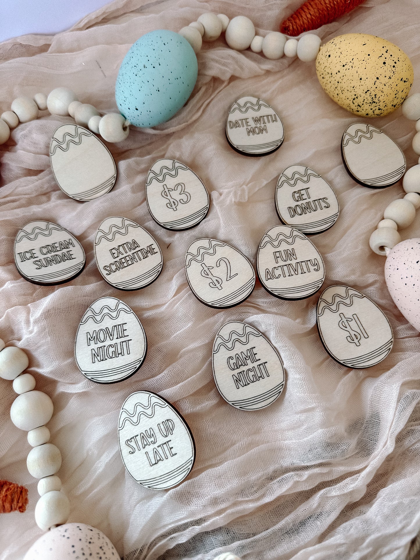Custom Easter Egg Basket Tokens