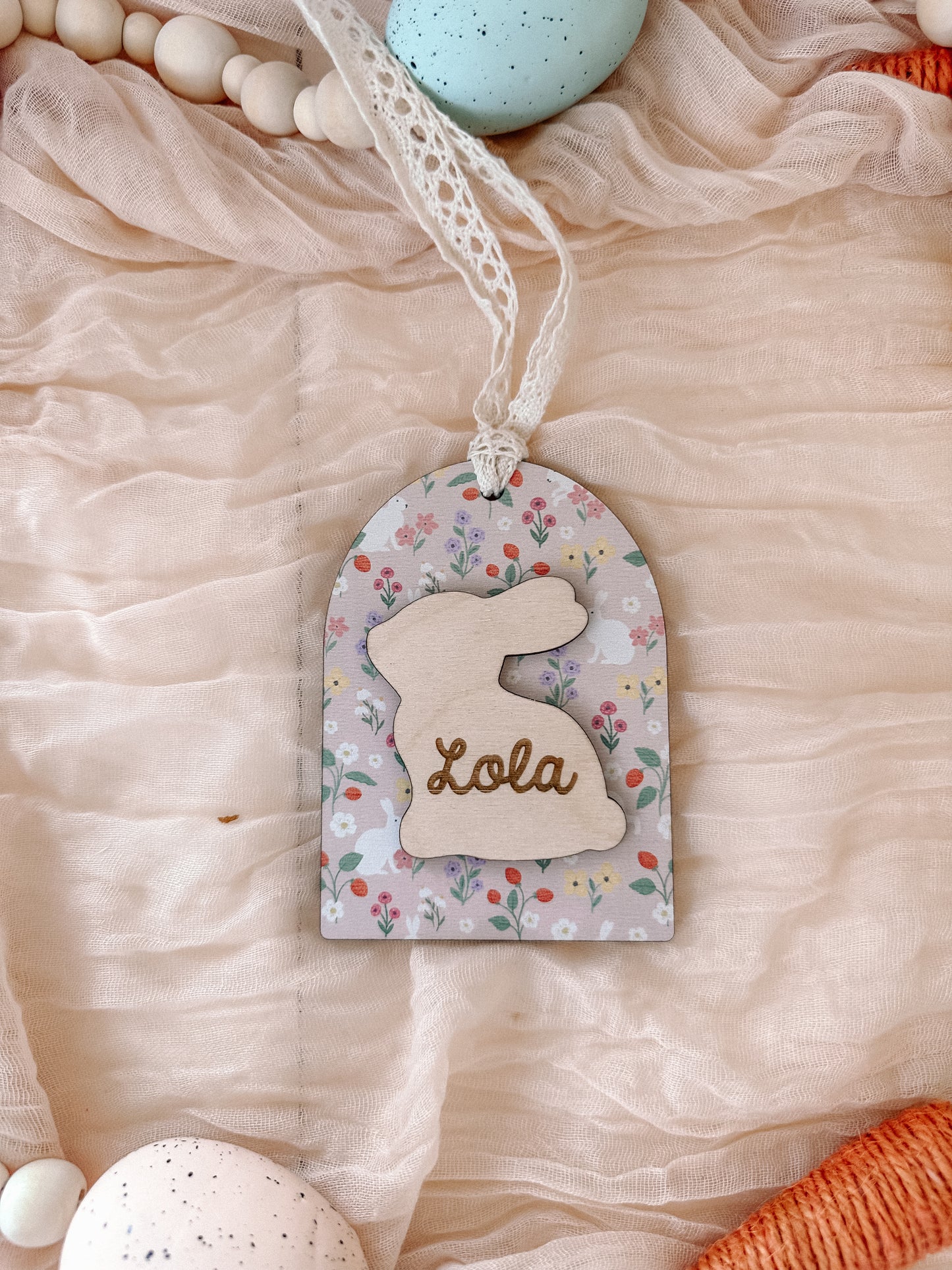 Easter Pattern Easter Basket Tag