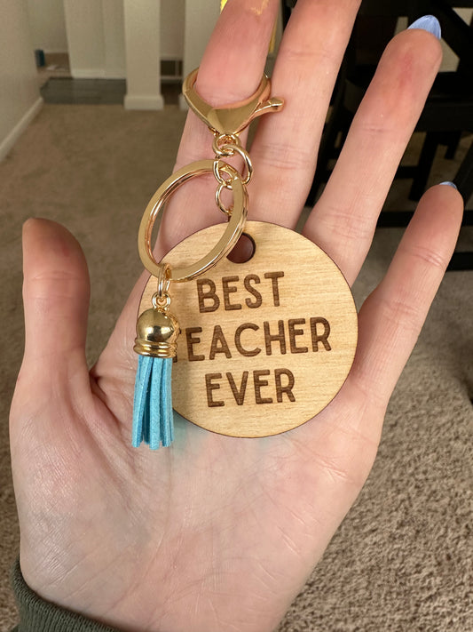 Wood Teacher Keychain