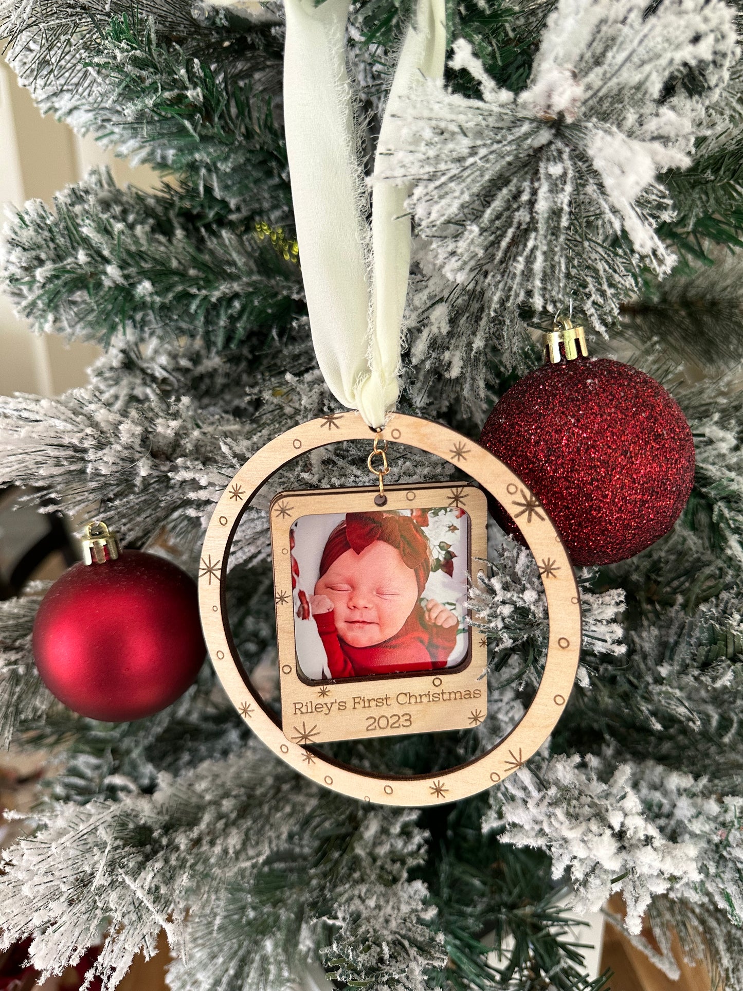 Baby 1st Christmas Hanging Picture Ornament