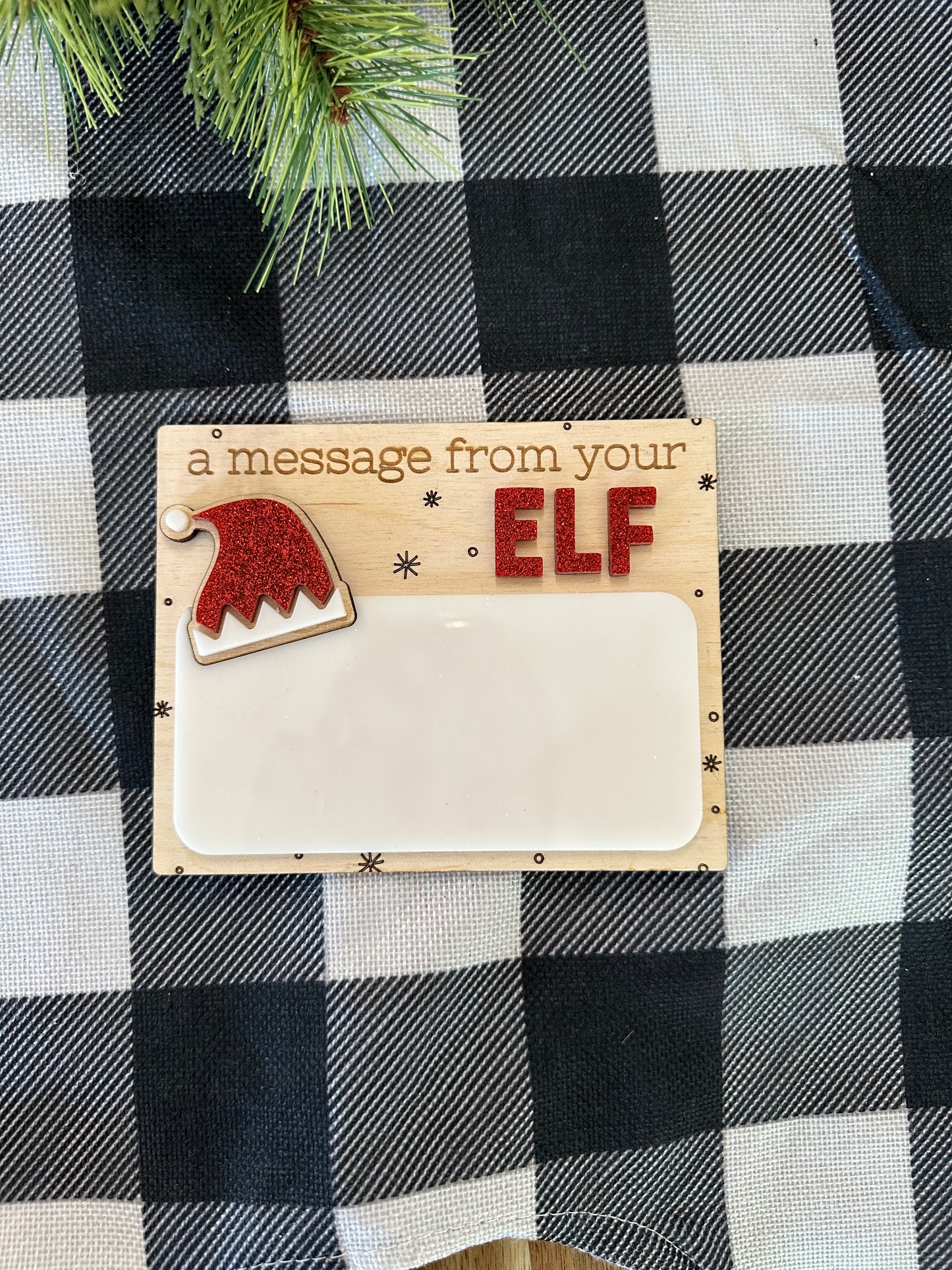 Elf on the shelf dry erase message board