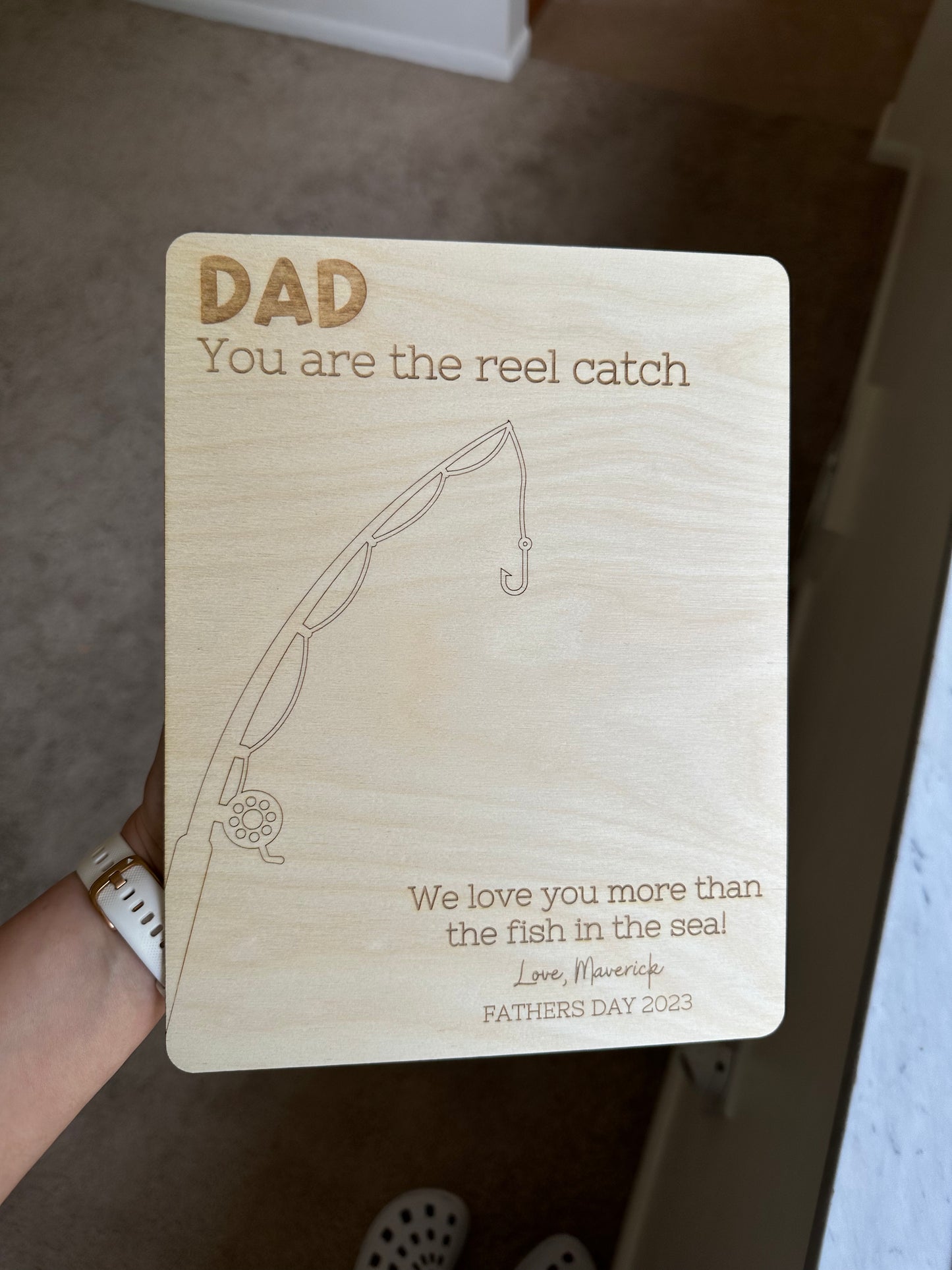 Fathers Day Fishing Handprint Board