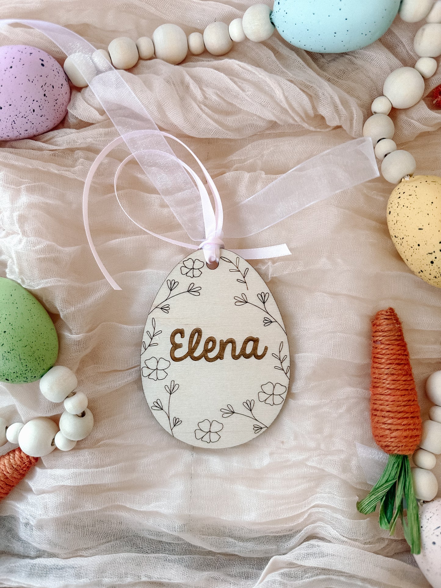 Engraved Easter Egg Basket Tag