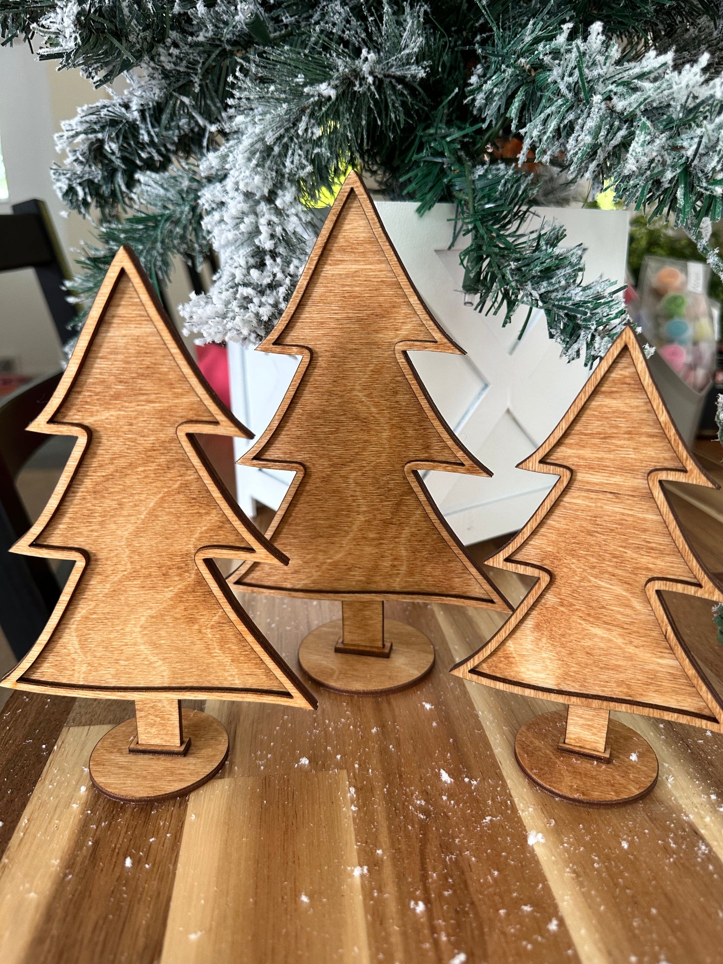 Set of 3 wooden Christmas Trees